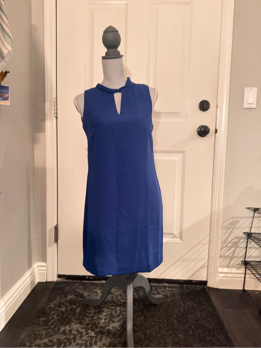 Nicole Miller Cobalt Blue Sleeveless Keyhole Shift Dress